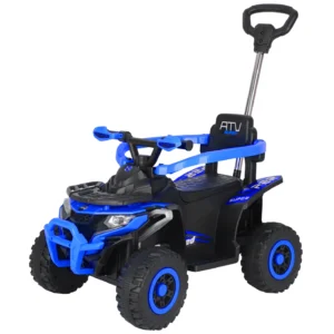 ATV electric copii, 4 in 1, Kinderplay Super, 35W 6V, telecomanda, echipare standard, albastru