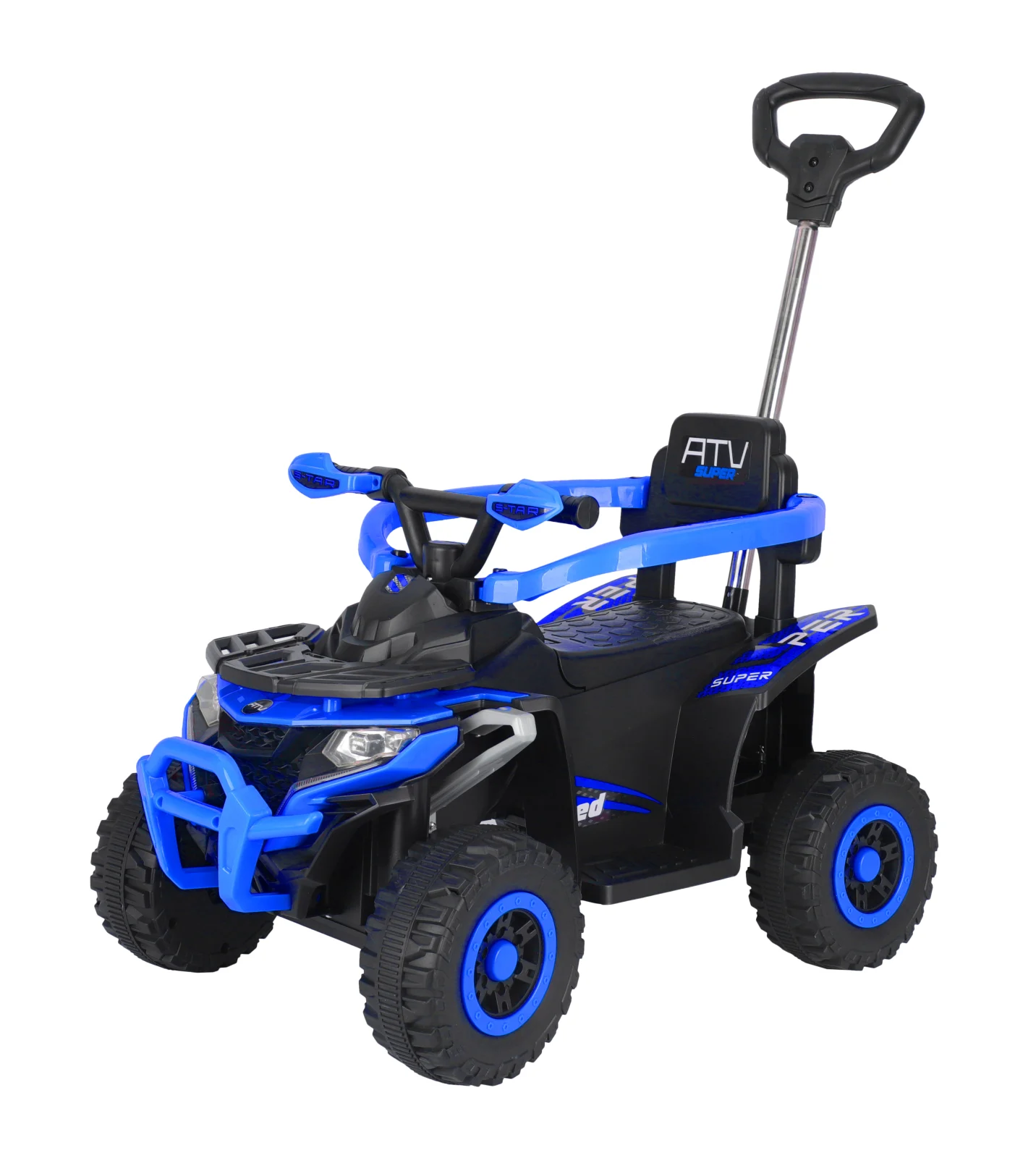 ATV electric copii, 4 in 1, Kinderplay Super, 35W 6V, telecomanda, echipare standard, albastru