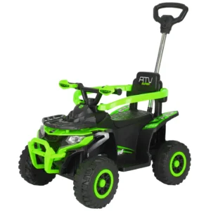 ATV electric copii, 4 in 1, Kinderplay Super, 35W 6V, telecomanda, echipare standard, verde