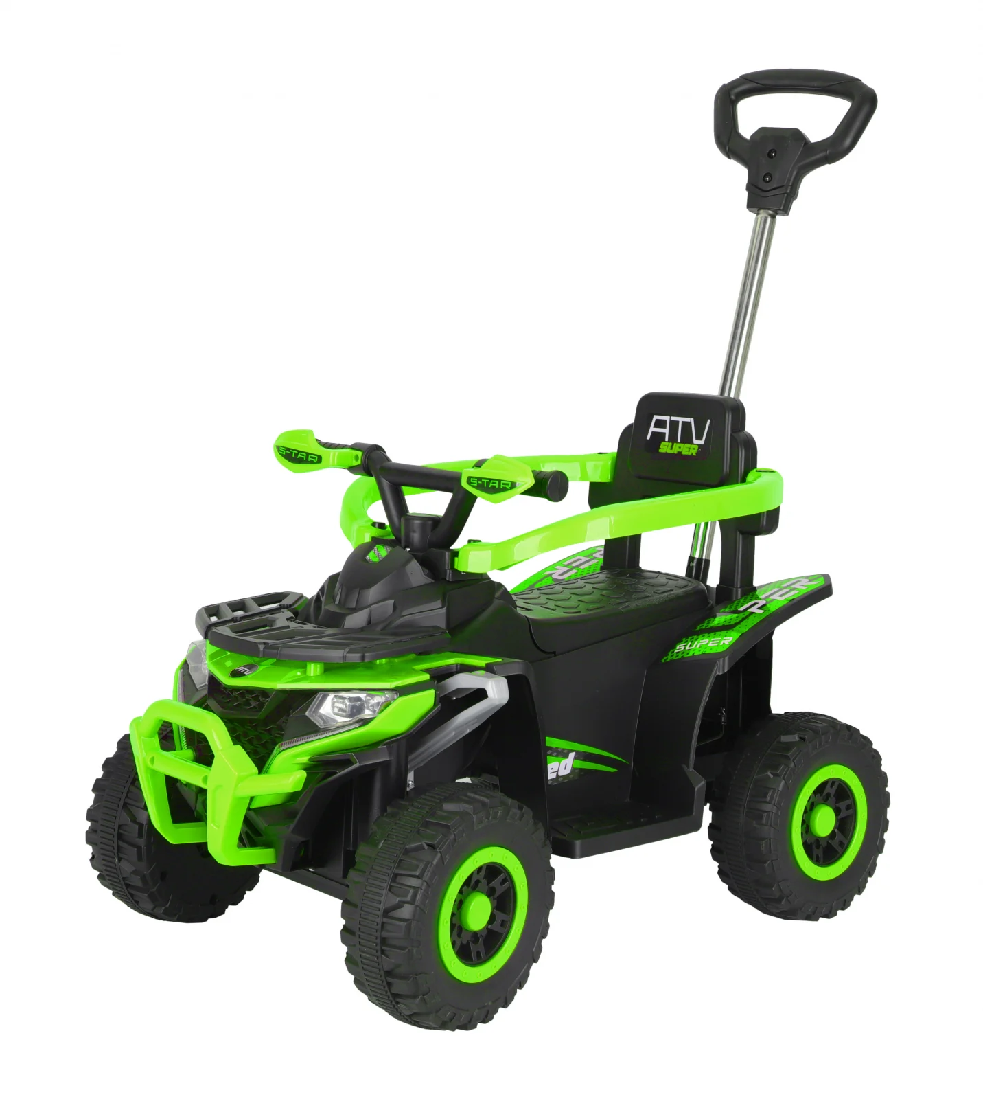 ATV electric copii, 4 in 1, Kinderplay Super, 35W 6V, telecomanda, echipare standard, verde