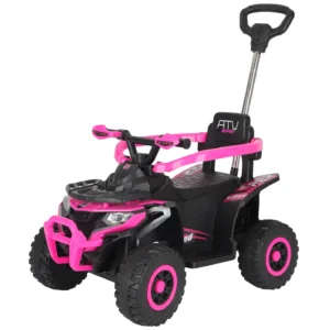ATV electric copii, 4 in 1, Kinderplay Super, 35W 6V, telecomanda, echipare standard, roz