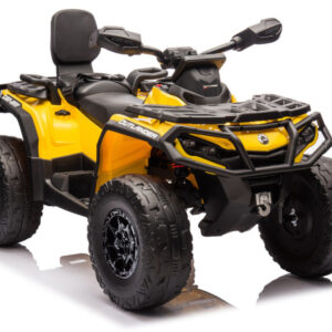 ATV electric pentru 2 copii Can Am Outlender 800W 24V Bombardier, culoare galbena