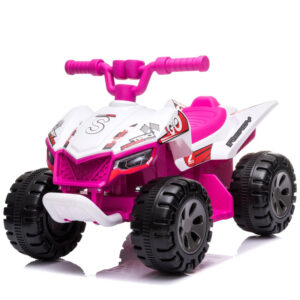 Atv electric pentru copii 18-36 luni, Kinderplay Drift-Rider, 35W 6V, music player, culoare roz