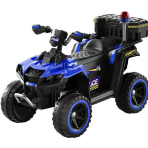 ATV electric pentru copii 3-6 ani, Kinderauto Police, 80W, 12V 7Ah, echipare premium, albastru