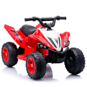 ATV electric pentru copii, Kinderplay Raptor, 80W, 12V, roti moi, telecomanda inclusa, rosu