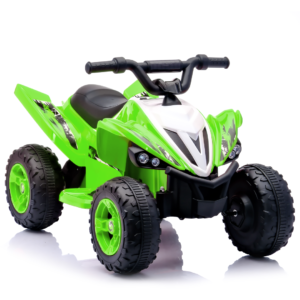ATV electric pentru copii, Kinderplay Raptor, 80W, 12V, roti moi, telecomanda inclusa, verde