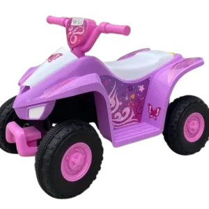ATV electric pentru fetite 18-36 luni, Kinderplay Princess 25W, 6V, barby pink