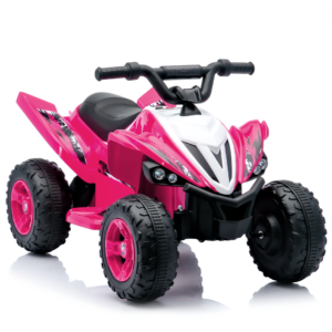 ATV electric pentru fetite, Kinderplay Raptor, 80W, 12V, roti moi, telecomanda inclusa, roz