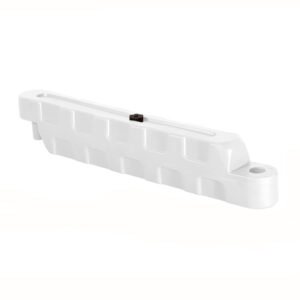 Bariera modulara delimitare traseu karting, piste sau parcari, HDPE, umplere cu apa, anti-impact, rezistenta UV, interior exterior 110x30x35 cm, alb