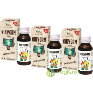 Pachet Nikvorm – Sirop pentru Eliminarea Parazitilor Intestinali 3x60ml