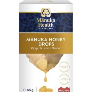 Bomboane dropsuri cu miere de Manuka MGO 400+ (65g) (ghimbir si lamaie)