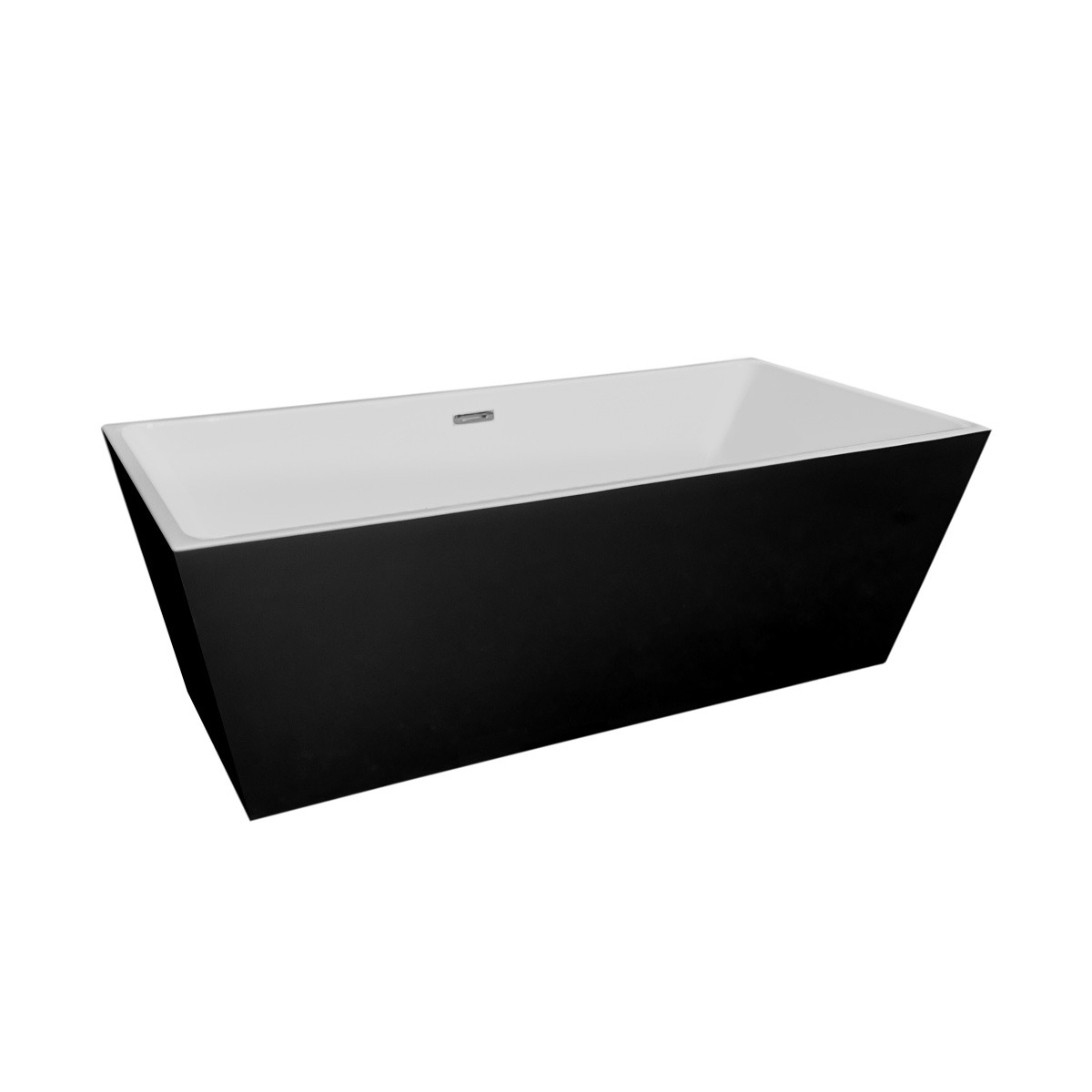 Cada baie freestanding Bella BSM-204 acril 170 x 75 x 58 cm negru mat