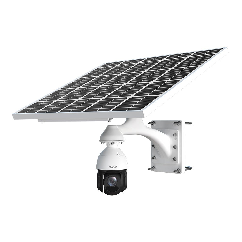 Camera supraveghere rotativa IP Speed Dome PTZ 4G cu panou solar Dahua Starlight WizSense, 4 MP, 5 mm–125 mm, IR 100 m, 25x, detectie faciala, slot card, IP66