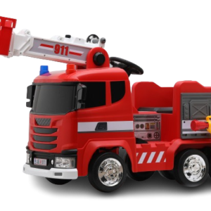 Masinuta de pompieri electrica pentru copii, Kinderauto B911, 140W, 12V-10Ah, bluetooth, rosie