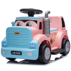 Camion electric multifunctional 2 in1 Lightning 33 pentru copii 18-36 luni,  30W 6V, culoare roz