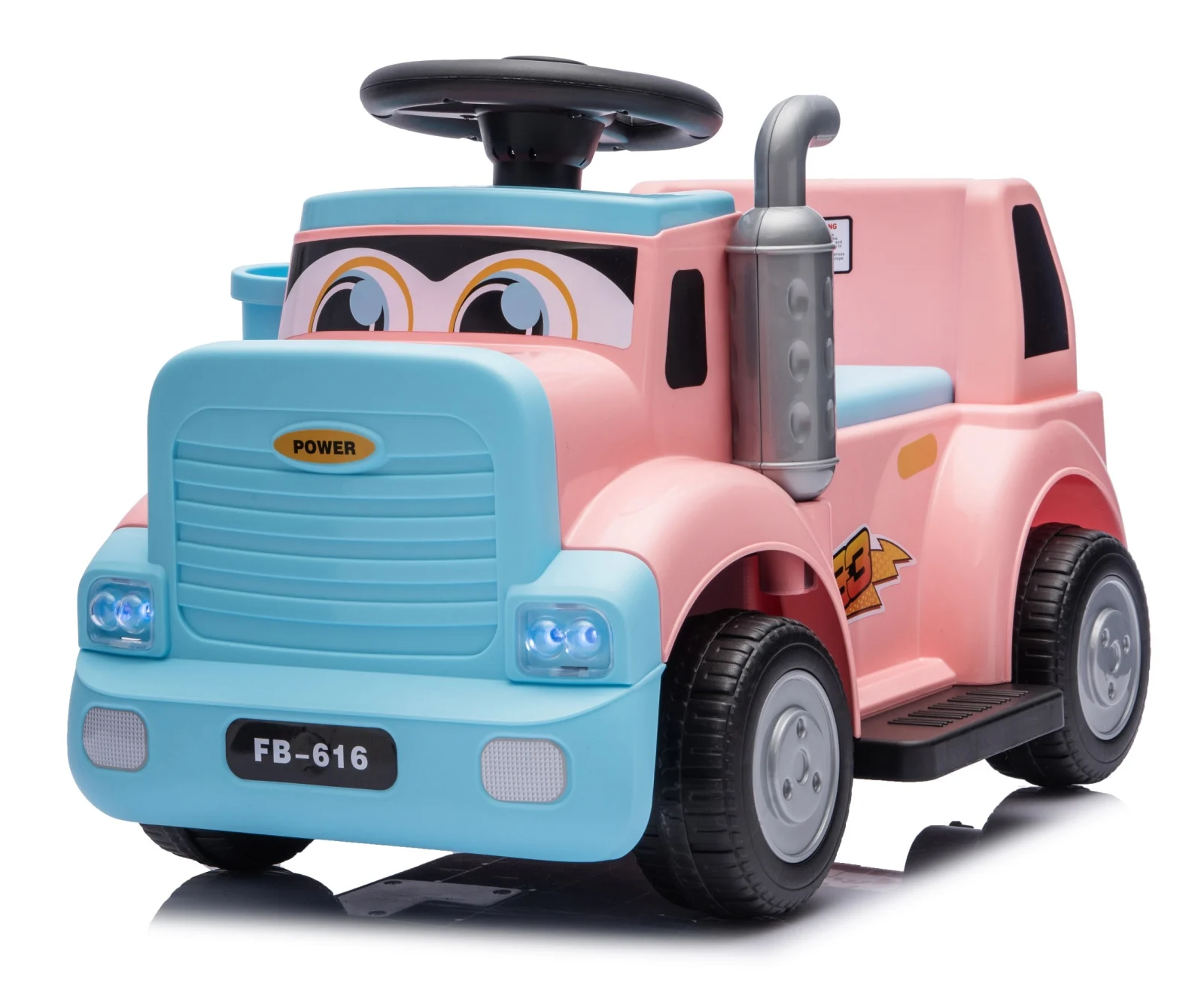 Camion electric pentru copii, Kinderplay Lightning 33, 30W, 6V, roz