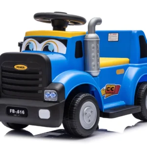 Camion electric pentru copii, Kinderplay Lightning 33,  30W, 6V, albastru inchis
