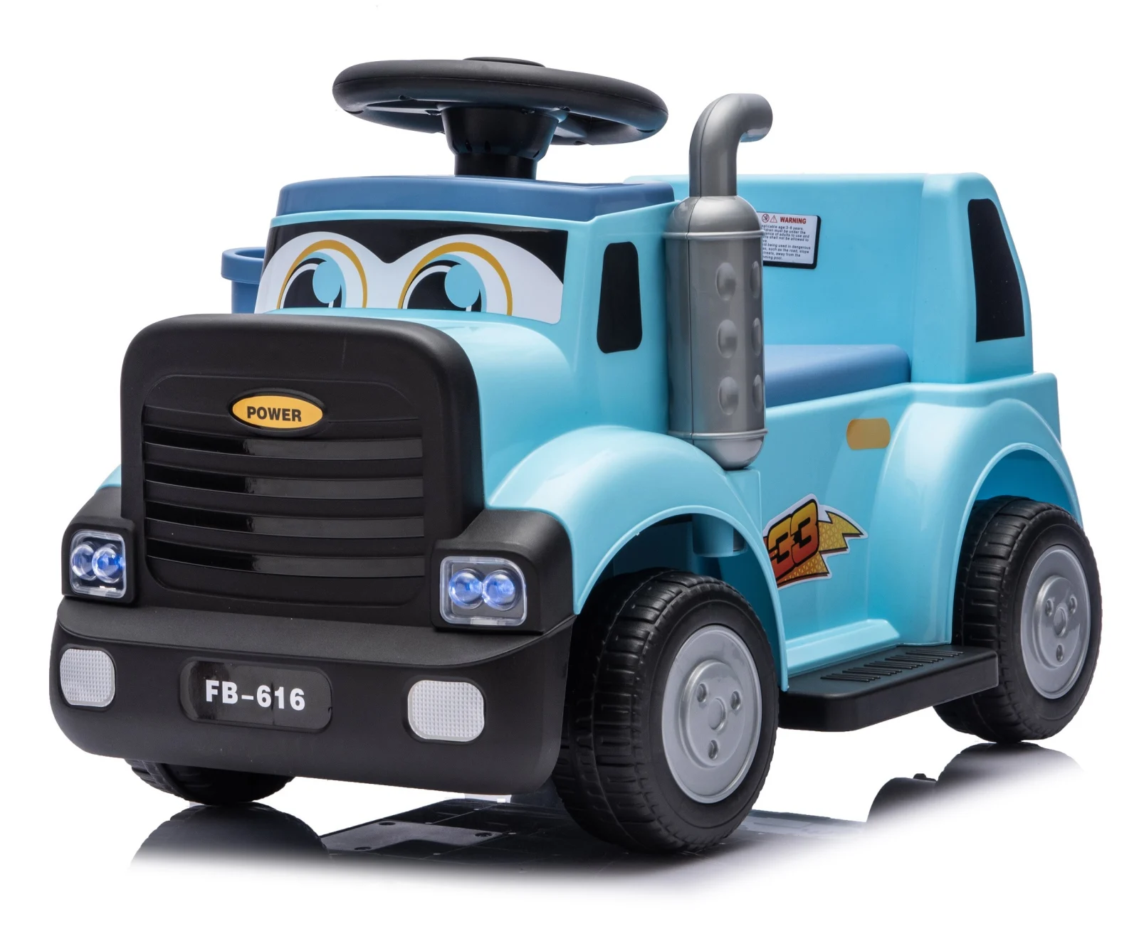 Camion electric pentru copii, Kinderplay Lightning 33, 30W, 6V, albastru