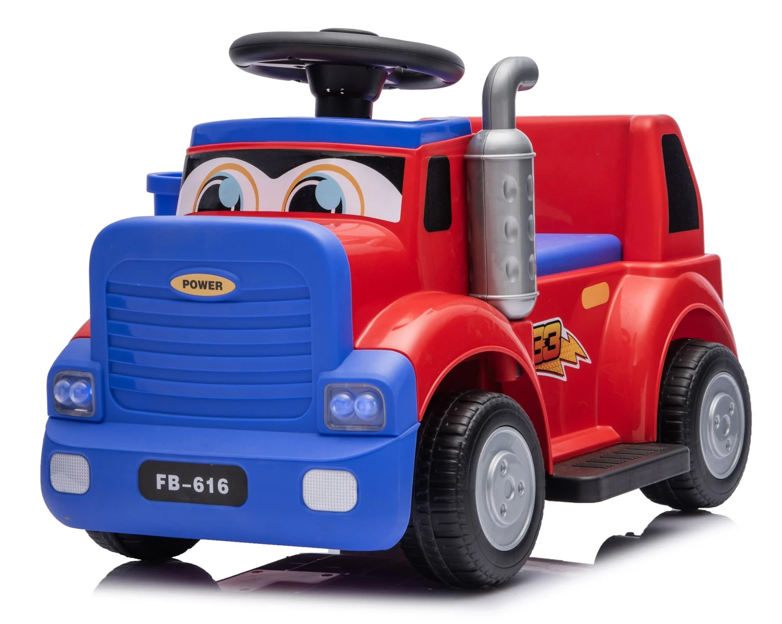 Camion electric pentru copii, Kinderplay Lightning 33, 30W, 6V, rosu
