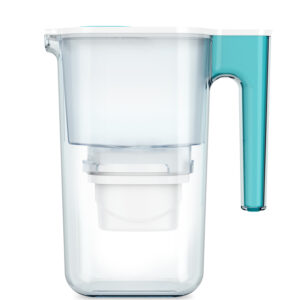 Cana filtranta de apa Aqua Optima Perfect Pour, albastru, 2,4 litri