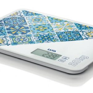Cantar electronic de bucatarie Laica KS5021, 20 kg, albastru, design mediteraneean