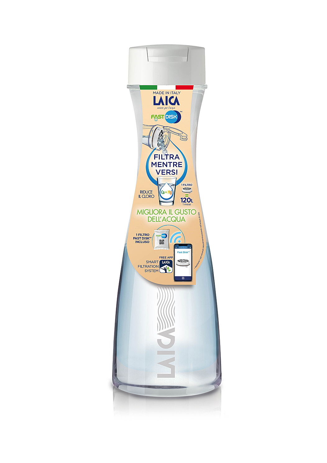 NOU: Carafa filtranta de apa Laica GlaSSmart, din sticla, 1.1 litri, Portocaliu