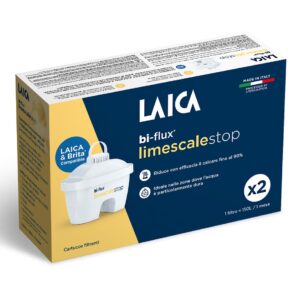 Cartuse filtrante de apa anti calcar Laica Bi-Flux Limescale STOP, pachet 2 buc., compatibil Brita