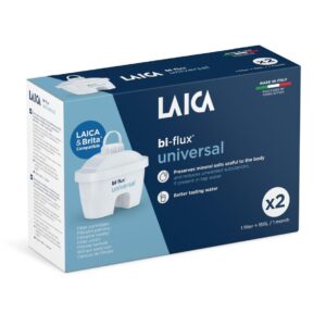 Cartuse filtrante Laica Bi-flux Universal, pachet 2 buc, compatibil Brita