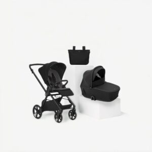 Carucior 2 in 1, Jane, Muum 5, Premium, Cadru din aluminiu, Cu landou, Reversibil, Pana la 22 kg, Conform cu EN 1888-2:2018+A1:2023, Coal