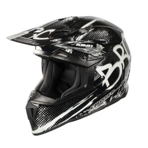 Casca de protectie pentru copii BRO Kimo Cross V2 SPORT cu ventilatie si vizor reglabil, neagra