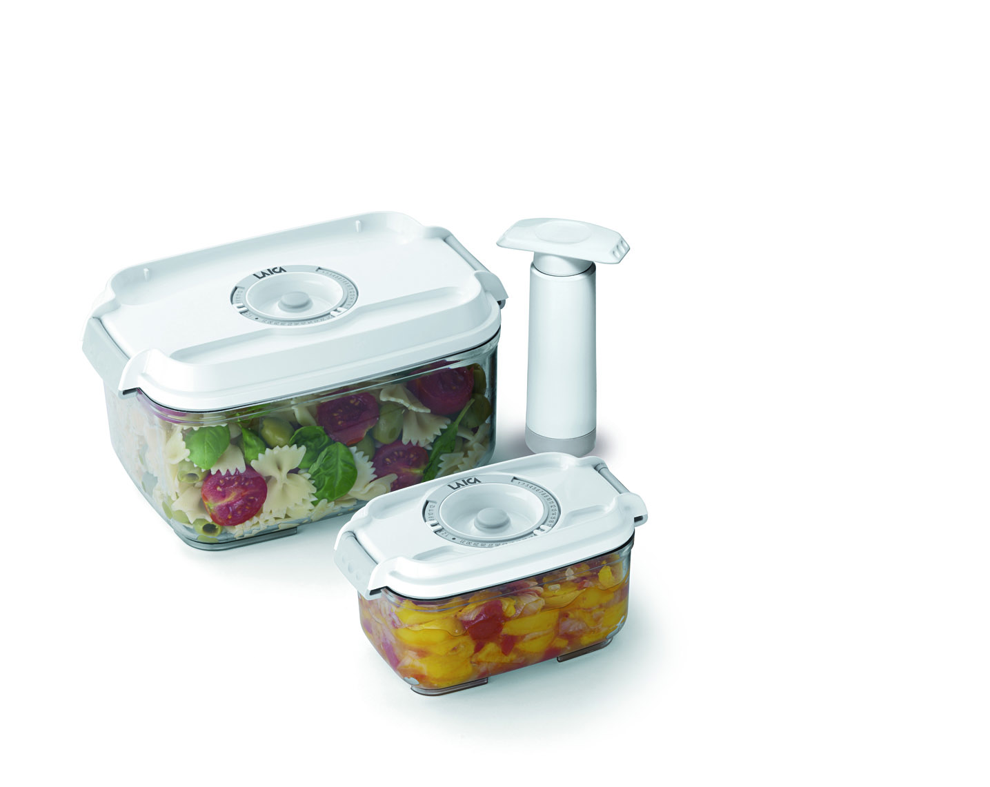 Caserole + pompa de vidat Laica VT3302, 0.5L, 2L
