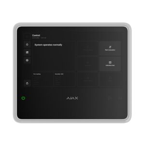 Centrala antiincendiu wireless adresabila Ajax Fire Hub EN 54, grad 2, WiFi, 2G/4G LTE, 868.0 – 922.0 MHz, touch screen 10.1 inch, 40 zone, sirena 60dB, alb