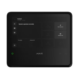 Centrala antiincendiu wireless adresabila Ajax Fire Hub EN 54, grad 2, WiFi, 2G/4G LTE, 868.0 – 922.0 MHz, touch screen 10.1 inch, 40 zone, sirena 60dB, negru