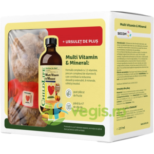 Pachet Multivitamine si Minerale pentru Copii 237ml + Ursulet de Plus Secom,