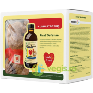 Pachet Sirop First Defense pentru Copii 118.5 ml + Ursulet de Plus Secom,