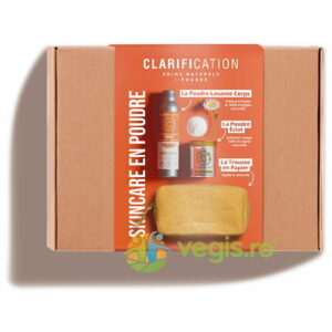 Set Cadou: Gel de Dus Pudra Hidratant Bio 40g + Exfoliant Facial Pudra Natural 60g + Geanta Cosmetice