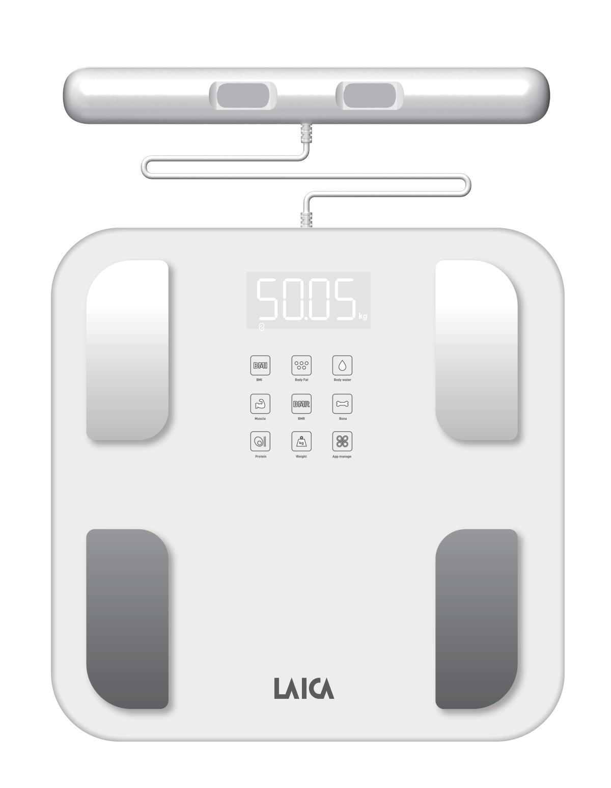 NOU: Cantar Smart compoziție corporală Body Composition Laica PS7126, 180 kg, 30 parametri