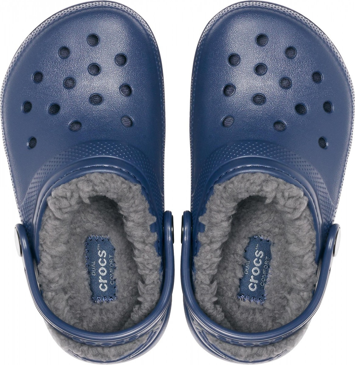 Saboti Crocs Classic Lined Kids Albastru - Navy/Charcoal - Image 3