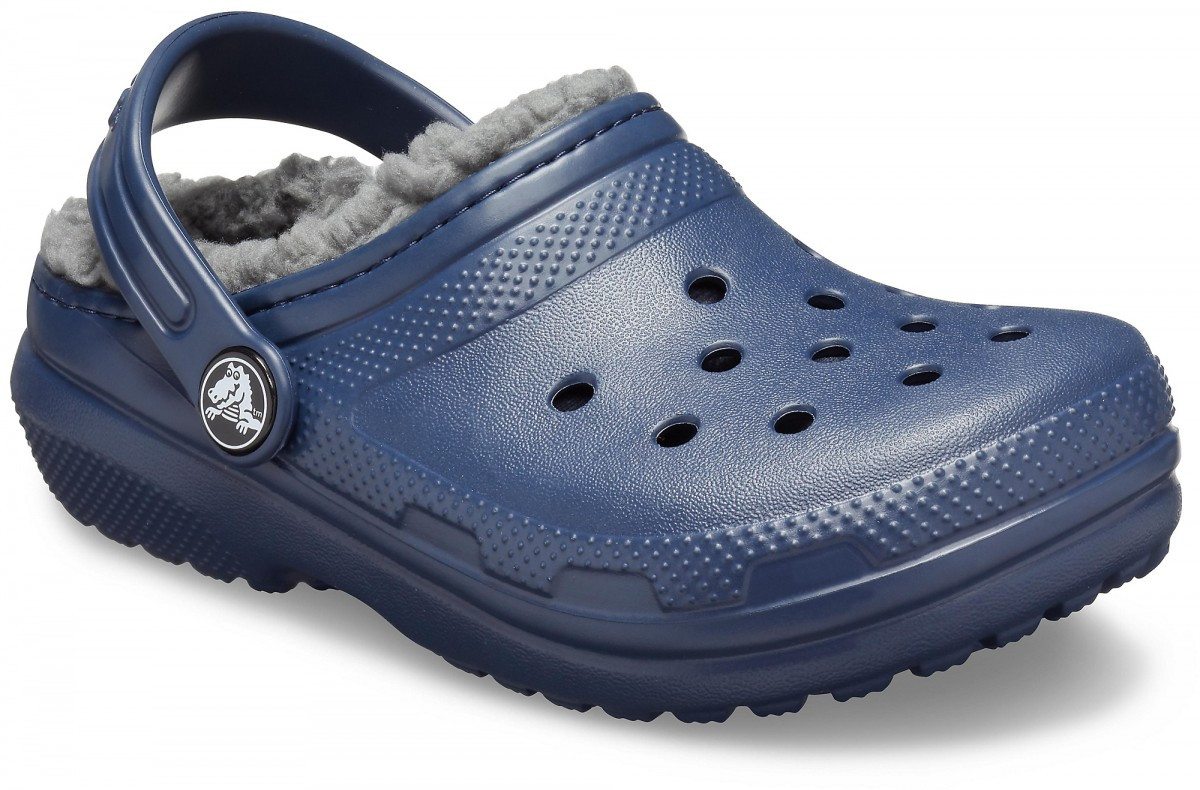 Saboti Crocs Classic Lined Kids Albastru - Navy/Charcoal - Image 2