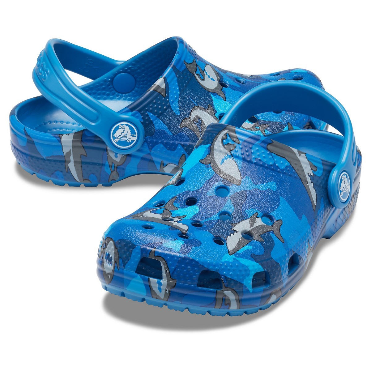 Saboți Crocs Classic Shark Clog PS Albastru - Prep Blue - Image 3
