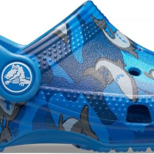 Saboți Crocs Classic Shark Clog PS Albastru – Prep Blue
