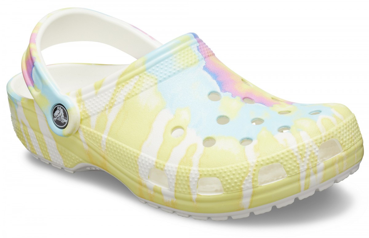 Saboti Crocs Classic Tie-Dye Graphic Clog Alb - White/Multi - Image 2