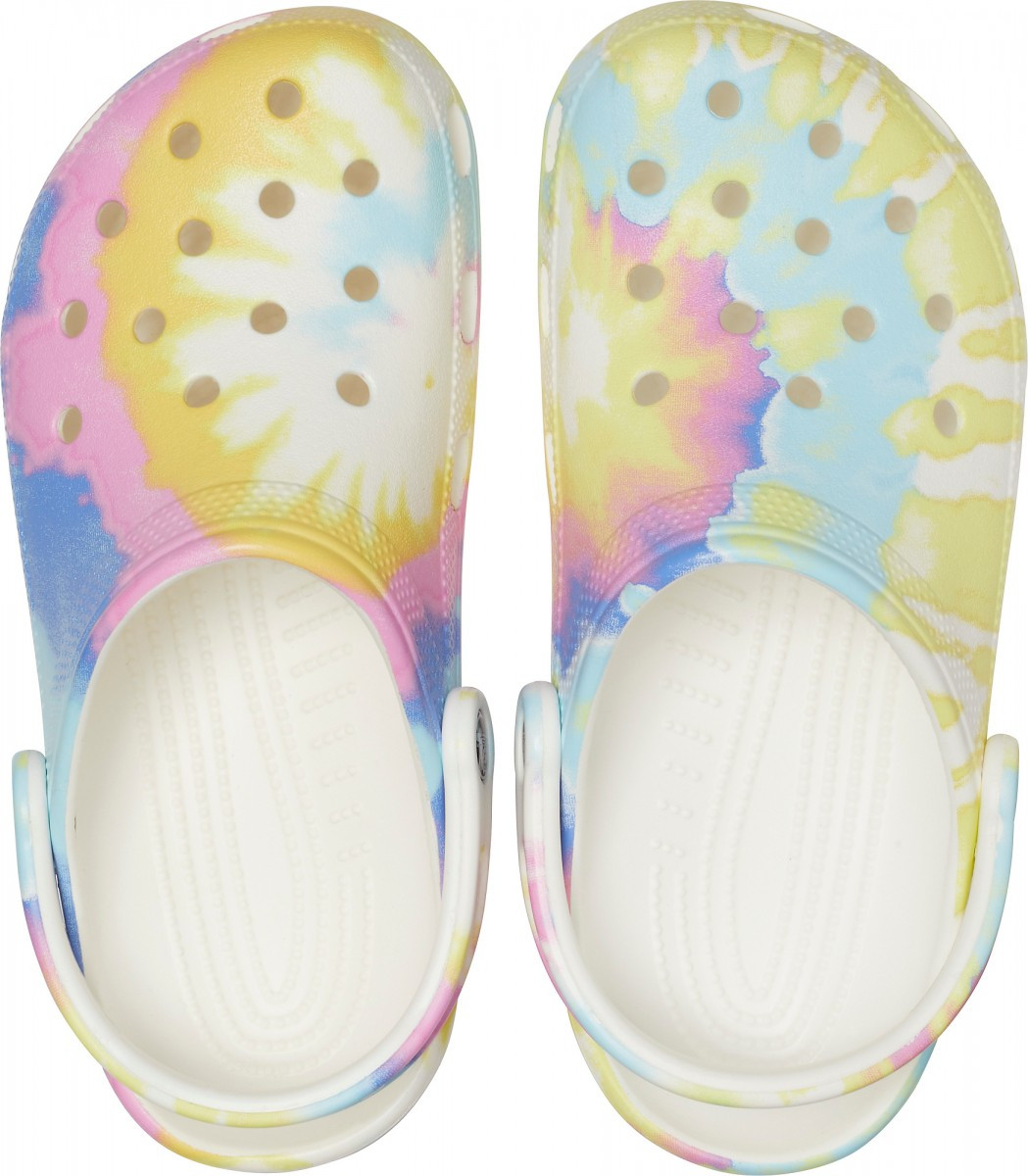 Saboti Crocs Classic Tie-Dye Graphic Clog Alb - White/Multi - Image 3