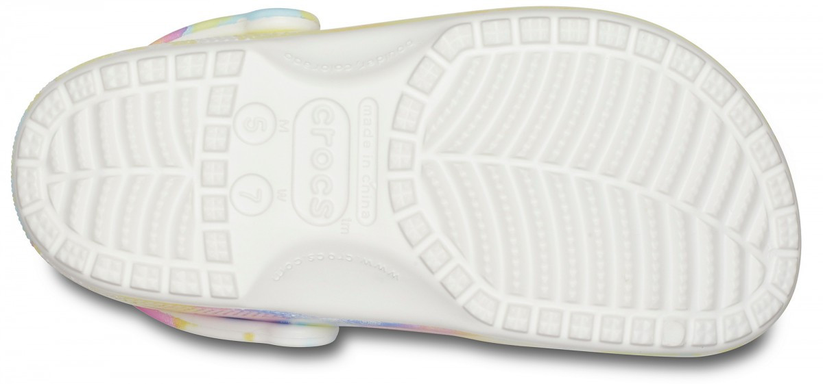 Saboti Crocs Classic Tie-Dye Graphic Clog Alb - White/Multi - Image 4