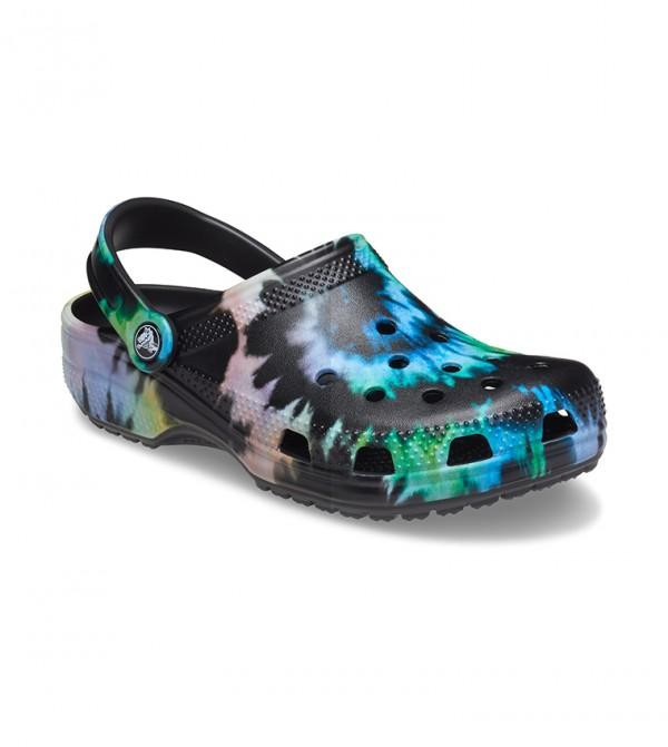 Saboti Crocs Classic Tie-Dye Graphic Clog Negru - Multi Black/Black - Image 2