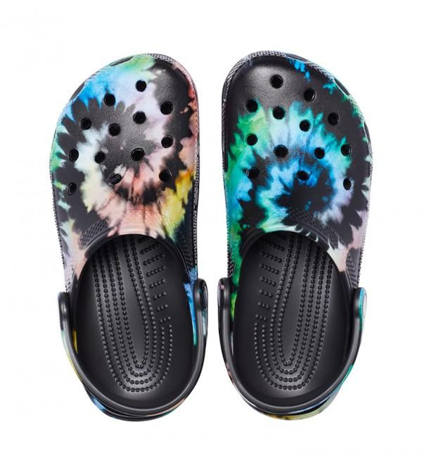 Saboti Crocs Classic Tie-Dye Graphic Clog Negru - Multi Black/Black - Image 3