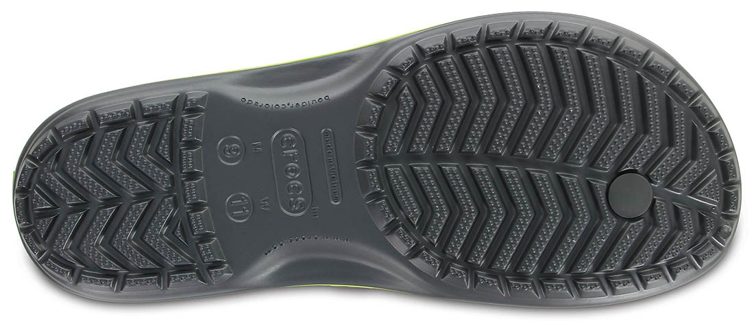 Slapi Crocs Crocband Flip Gri - Graphite/Volt Green - Image 3