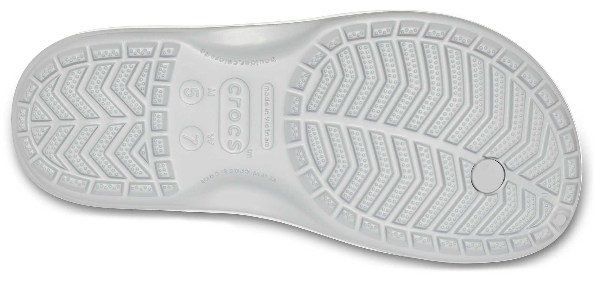 Slapi Crocs Crocband Flip Gri - Light Grey/White - Image 3