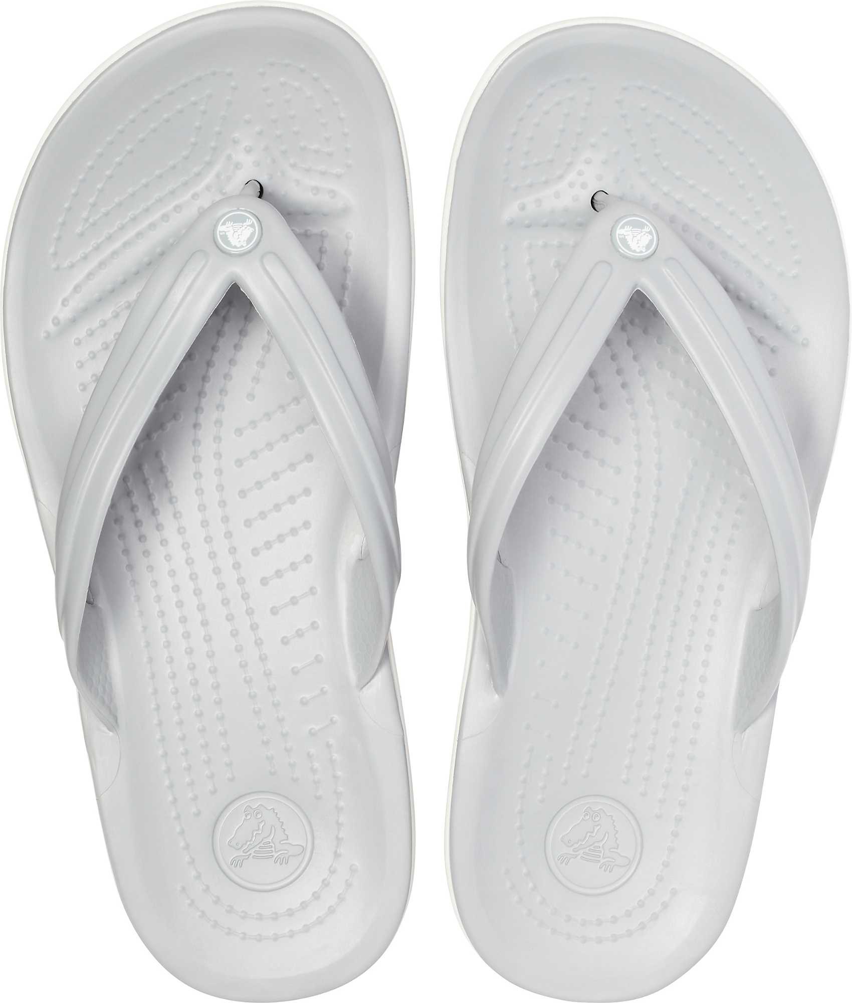 Slapi Crocs Crocband Flip Gri - Light Grey/White - Image 4