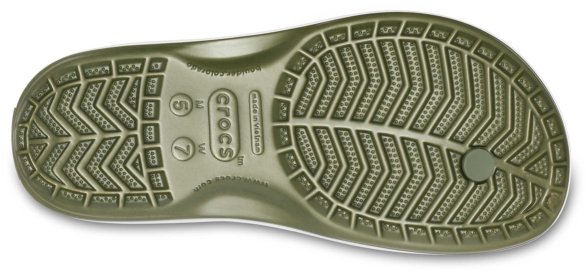Slapi Crocs Crocband Flip Verde - Army Green/White - Image 3